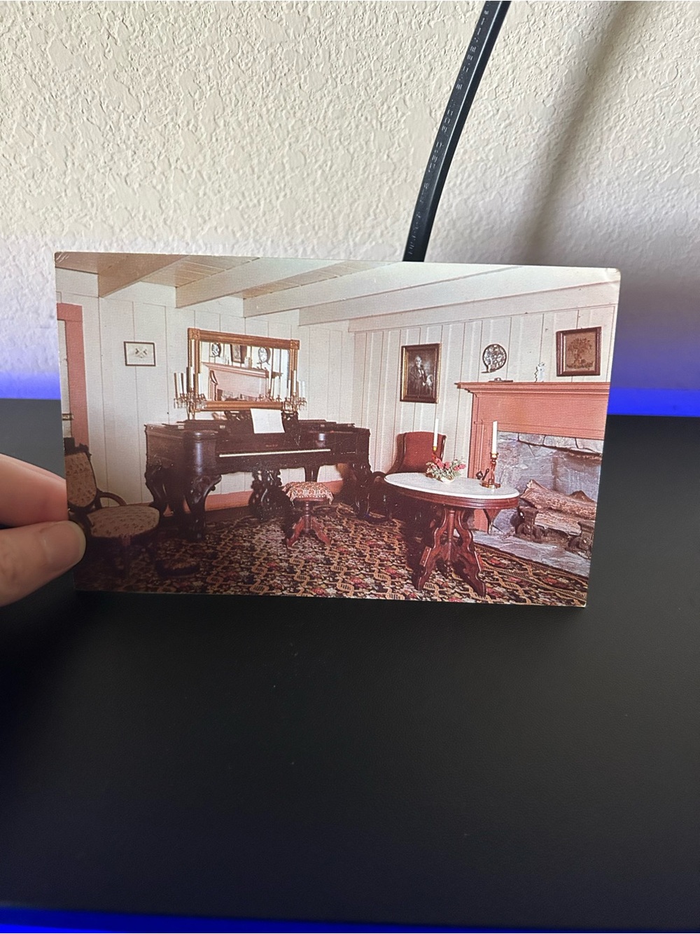 Vintage Gothic Huntsville TX Parlor Postcard Ephemera Eclectic Victorian